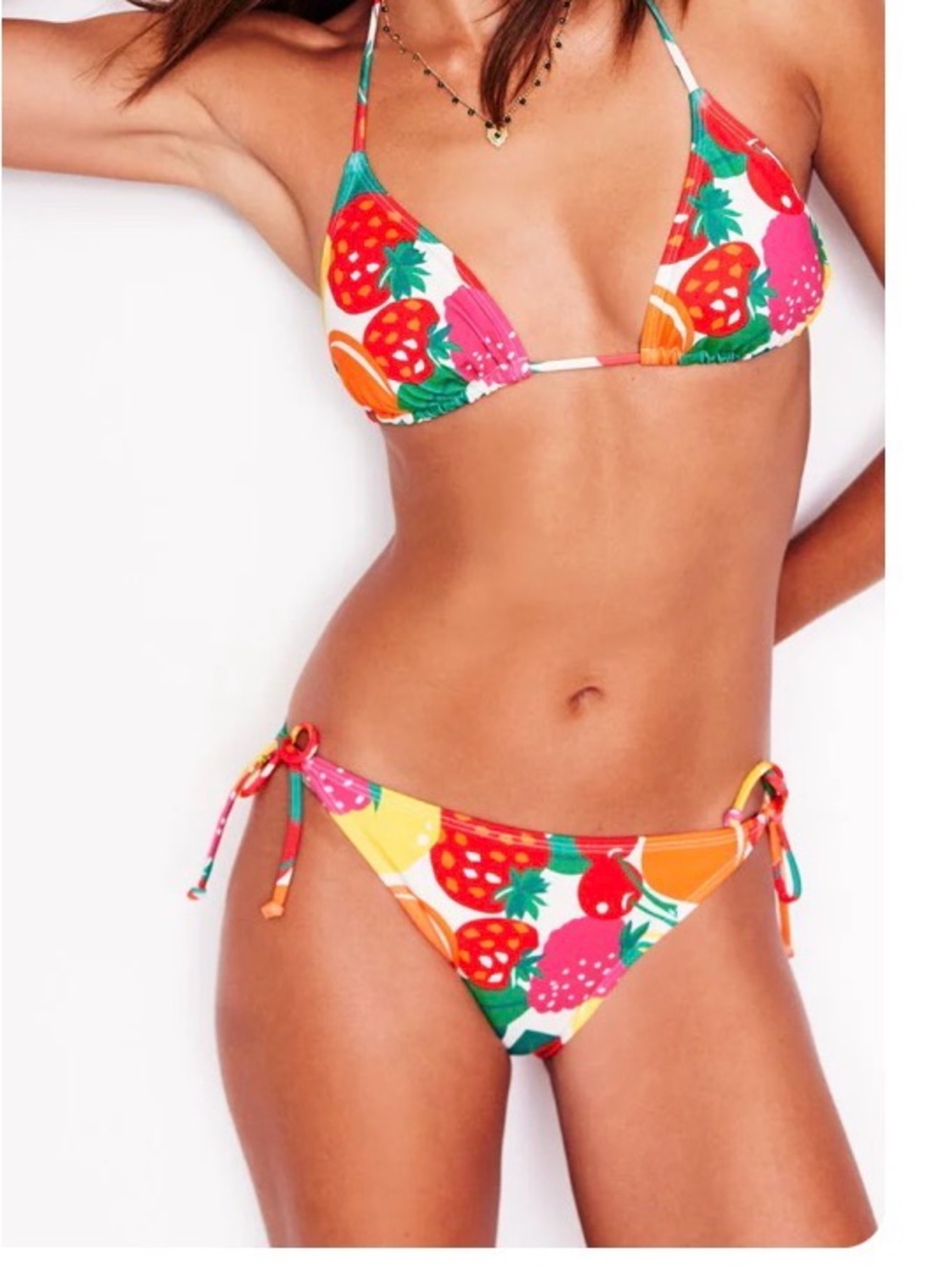 Boden size 4 Symi String Bikini Bottoms-Multi, Summer Fruits